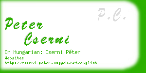 peter cserni business card